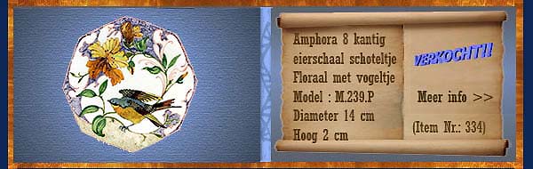Nr.: 334, Reeds verkocht : sieraardewerk van Amphora